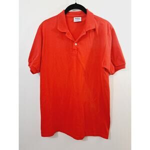 Stedman By Hanes Vintage Men's Red Polo Shirt In Size Medium